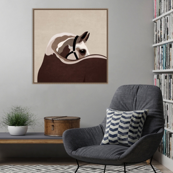 Boho Western Horse Framed Canvas Art Print, 30x30