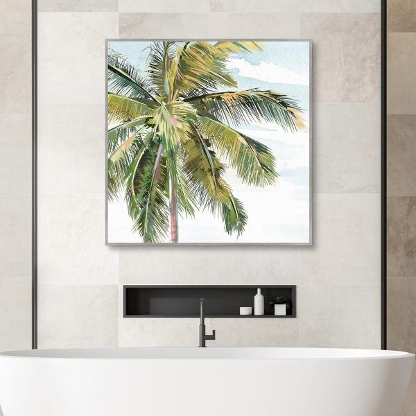 Tall Palm Framed Canvas Art Print
