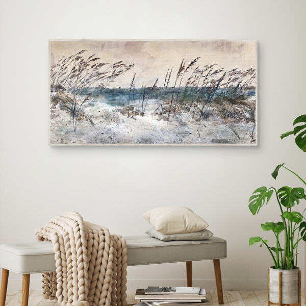 Morning Sea Grass Framed Canvas Art Print