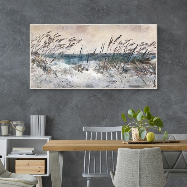 Morning Sea Grass Framed Canvas Art Print
