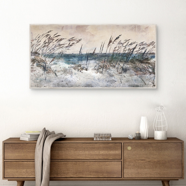 Morning Sea Grass Framed Canvas Art Print