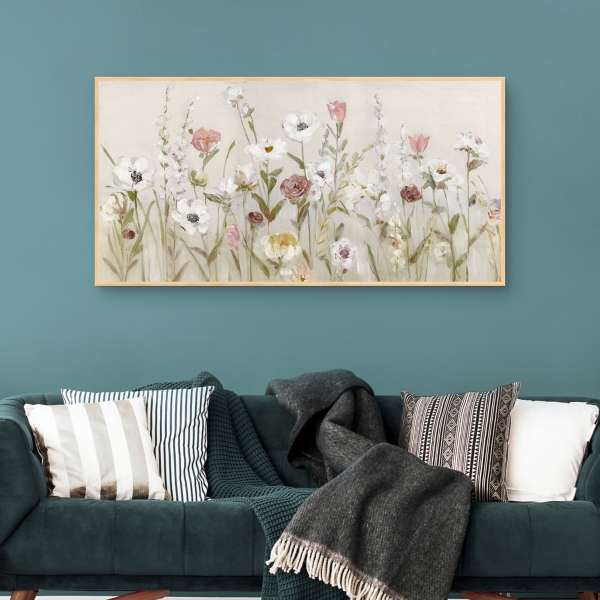 Blooming Around Framed Canvas Art Print, 49x25