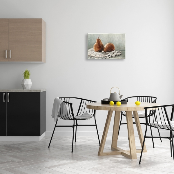 Pears on a Blanket Wall Plaque, 19x13