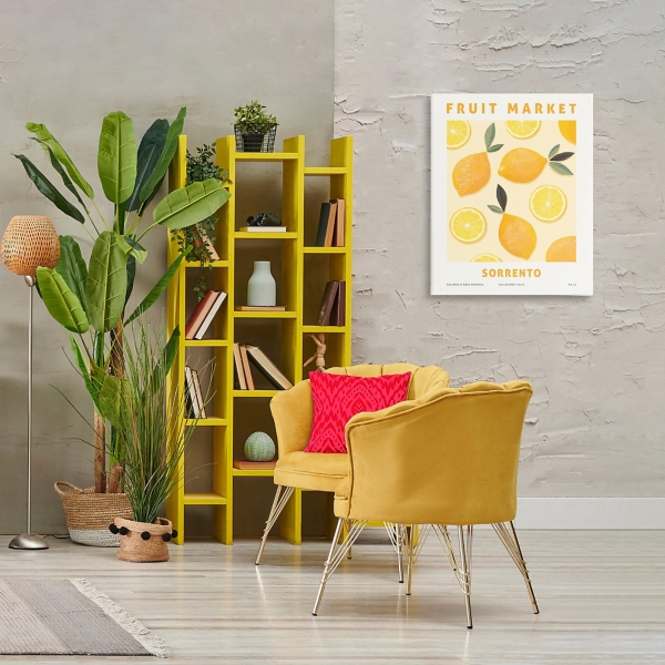 Fruit Market Lemons Canvas Art Print, 24x30