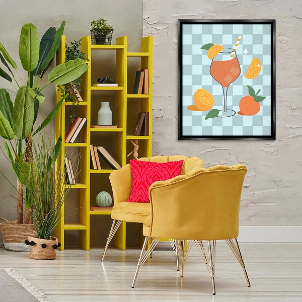 Checkered Spritz Framed Canvas Art Print, 25x31