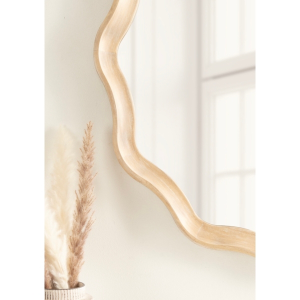 Round Natural Hatherleigh Scalloped Wall Mirror