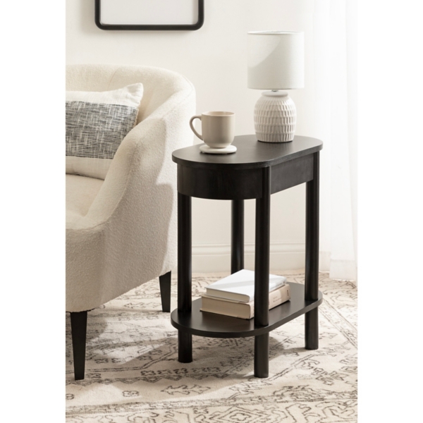 Black Wood Koji Capsule Side Table