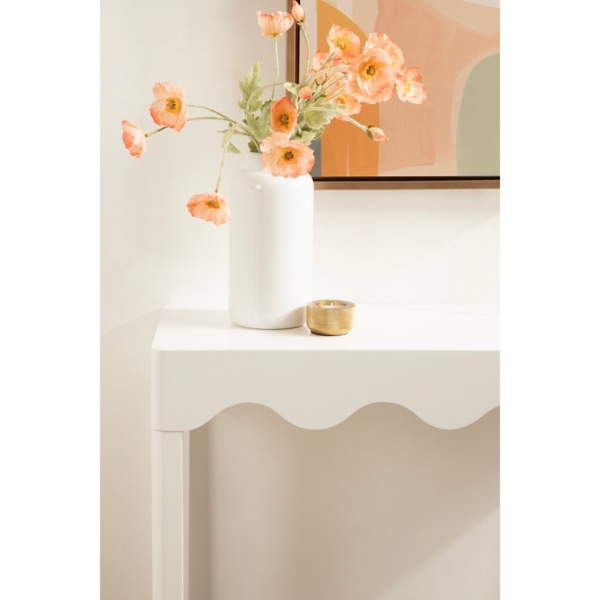 White Scalloped Mara Console Table