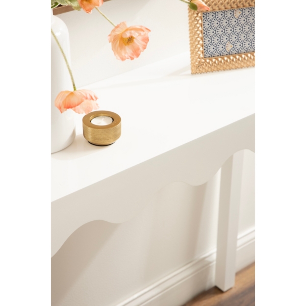 White Scalloped Mara Console Table