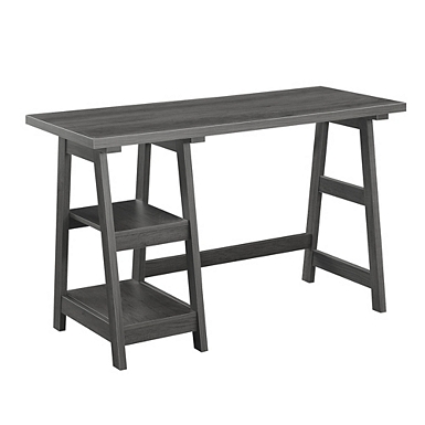 Gray 2-Drawer X-Frame Desk