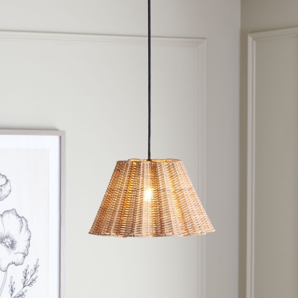 Natural Cane Ruffle Pendant Light | Kirklands Home