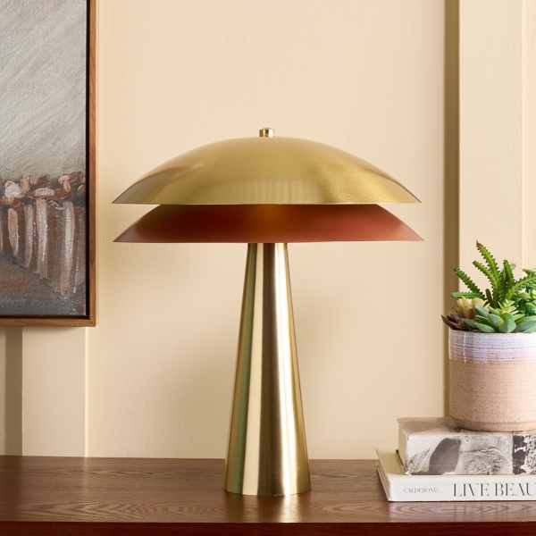 Brass Metal Ava Modern Table Lamp