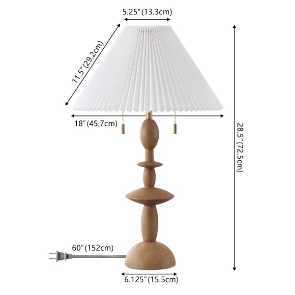 Brown Stacked Double Pull Chain Table Lamp