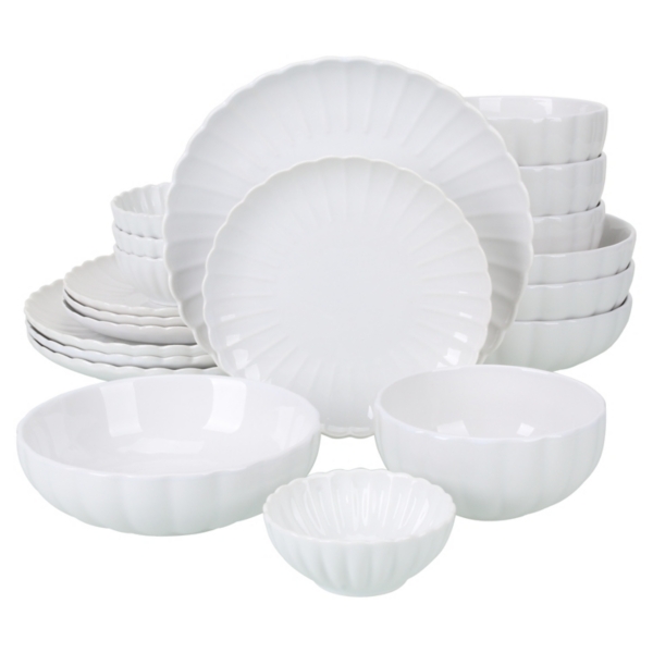 White Porcelain Petal 20-pc. Dinnerware Set | Kirklands Home