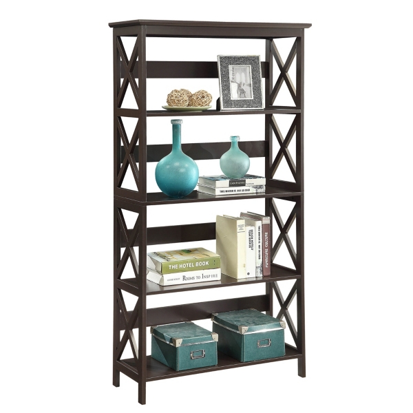Espresso 5-Tier Oxford Bookcase