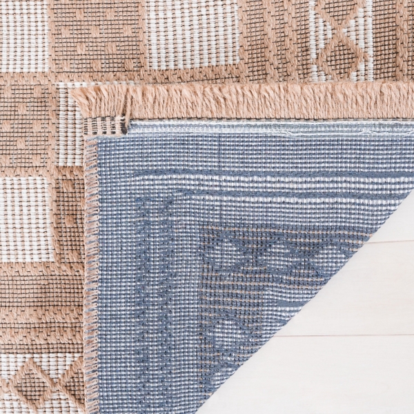 Natural and Ivory Esther Checkered Area Rug