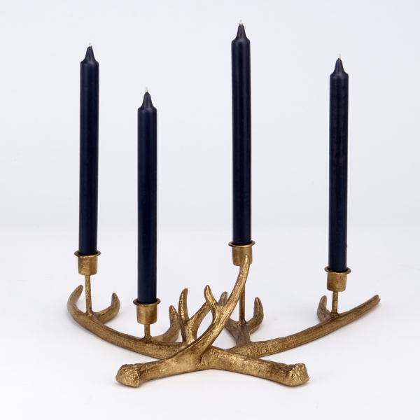 Gold Deer Antler Taper Candle Holder Runner