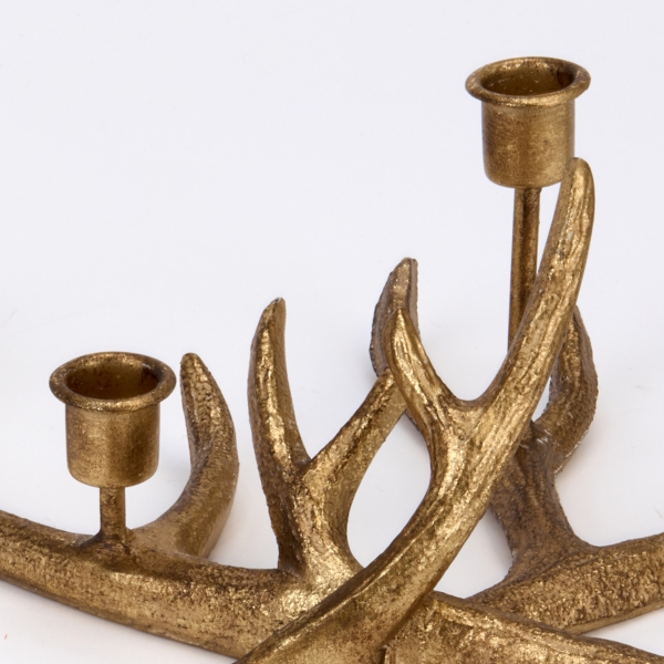 Gold Deer Antler Taper Candle Holder Runner