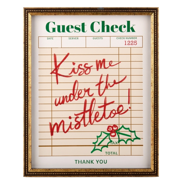 Mistletoe Guest Check Wall Plaque