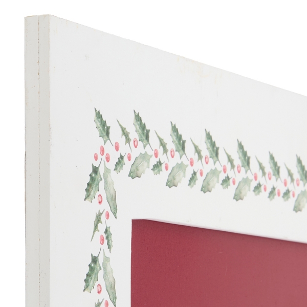 Merry Christmas Wreath Trim Wall Plaque