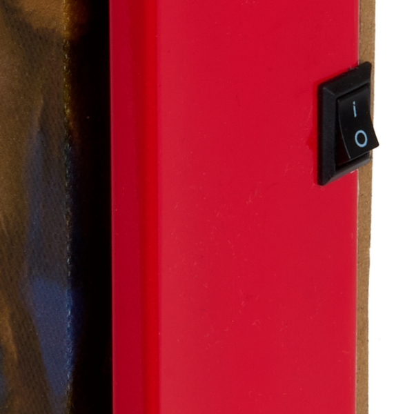 LED Santa with Reindeer Framed Canvas Art Print