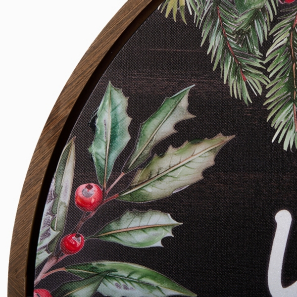 Joy to the World Round Framed Canvas Print