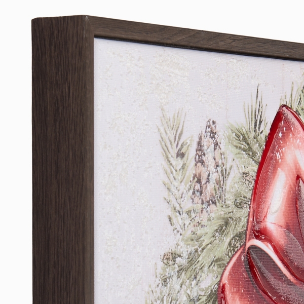 Frosted Wreath with Bow Framed Art Print