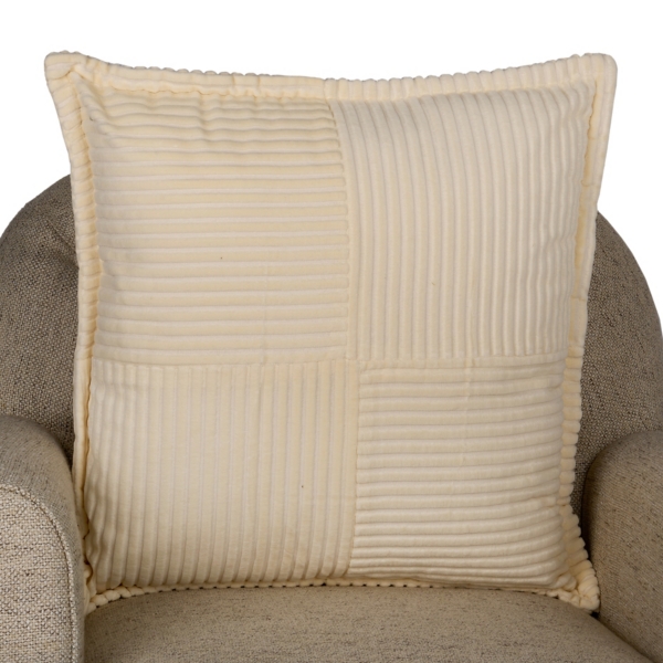 Ivory Corduroy Squares Pillow