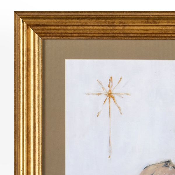 Nativity Scene Gold Framed Art Print