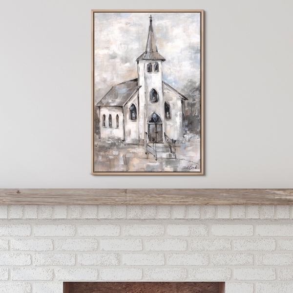 Light Within Tan Framed Canvas Art Print, 26x40