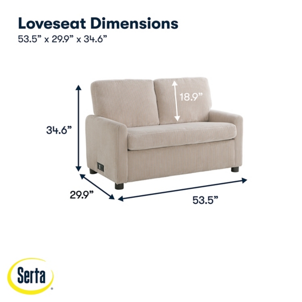Davina Beige Upholstered Convertible Loveseat