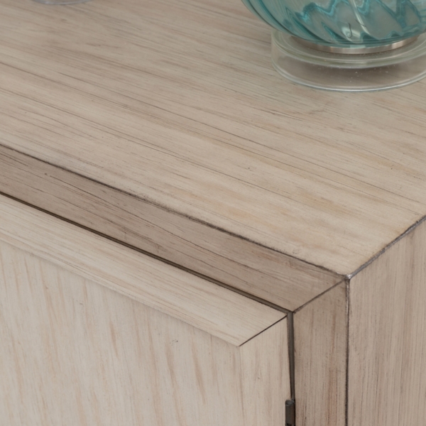 Whitewash Wood 2-Door Starfish Cabinet