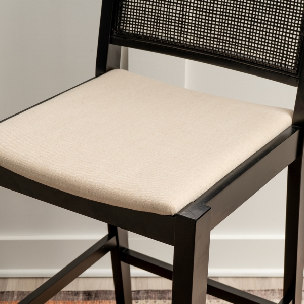 Black Cane Bauer Bar Stools, Set of 2