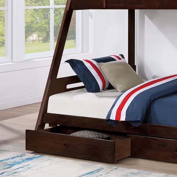 Espresso Wood Haulton Twin Over Full Bunk Bed