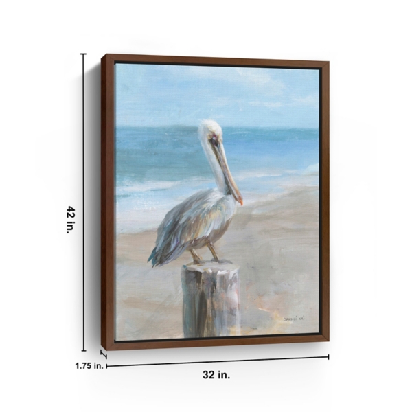 Pelican by the Sea Framed Canvas Art Print, 32x42