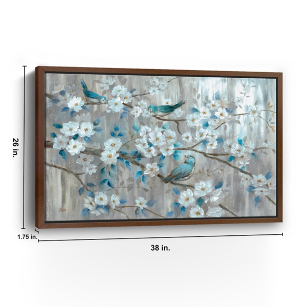 Teal Birds Framed Canvas Art Print, 38x26