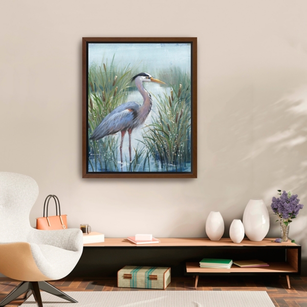 Marsh Heron I Framed Canvas Art Print, 26x32