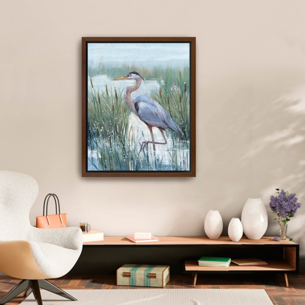 Marsh Heron II Framed Canvas Art Print, 26x32