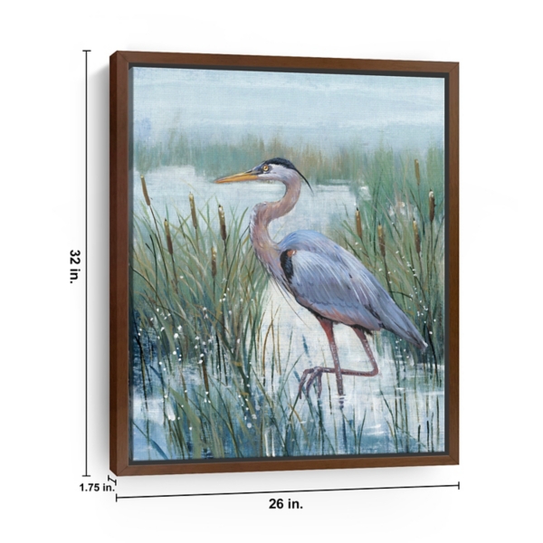 Marsh Heron II Framed Canvas Art Print, 26x32