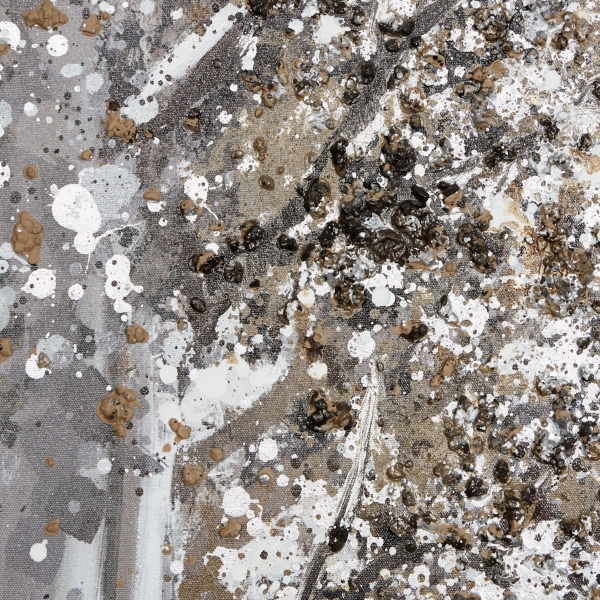 Gray Lined Forest Framed Canvas Art Print