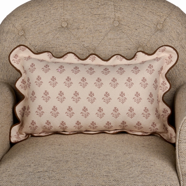 Taupe Floral Mimi Lumbar Pillow
