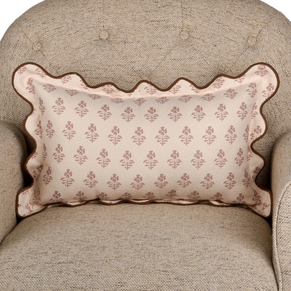 Taupe Floral Nana Lumbar Pillow