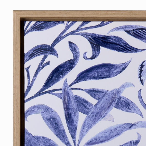 Blue Botanical Framed Canvas Art Prints, Set of 3