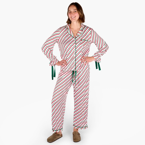 Red and White Christmas Stripe Small Pajama Set