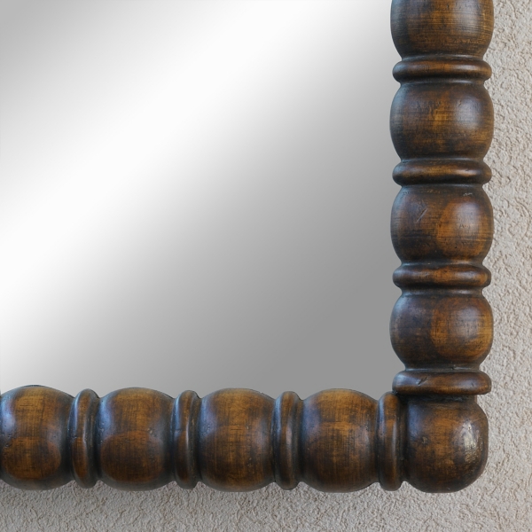 Willow Brown Spindle Pine Wall Mirror