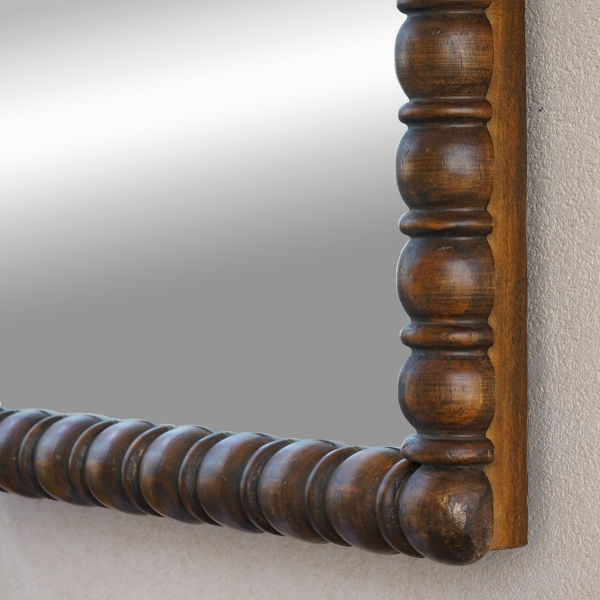 Willow Brown Spindle Pine Wall Mirror