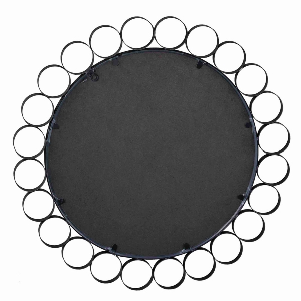 Round Black Metal Rings Mina Wall Mirror