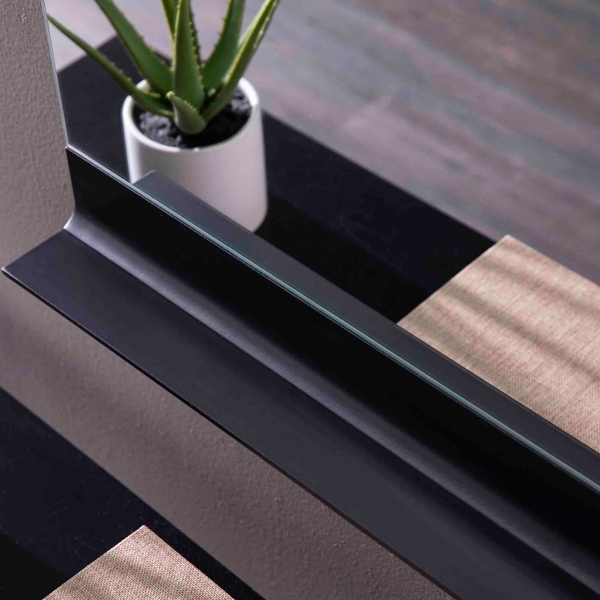 Black Arch Bridget Wall Mirror with Shelf