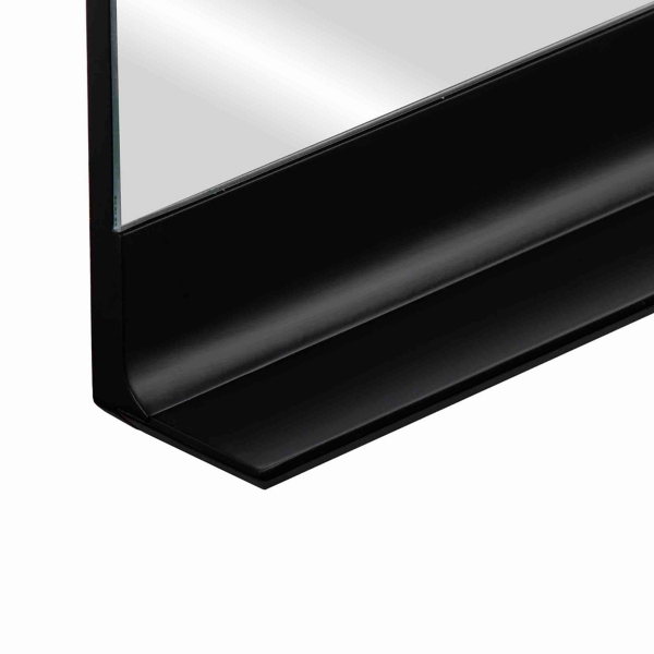 Black Arch Bridget Wall Mirror with Shelf