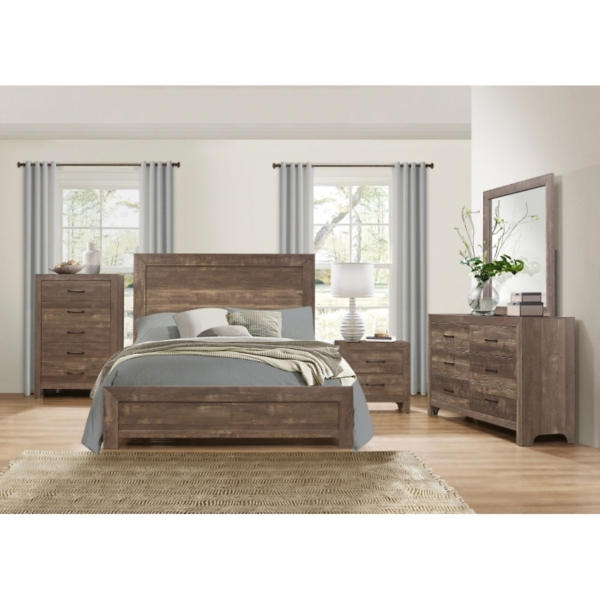 Corbin Rustic Brown Wood Queen Bed